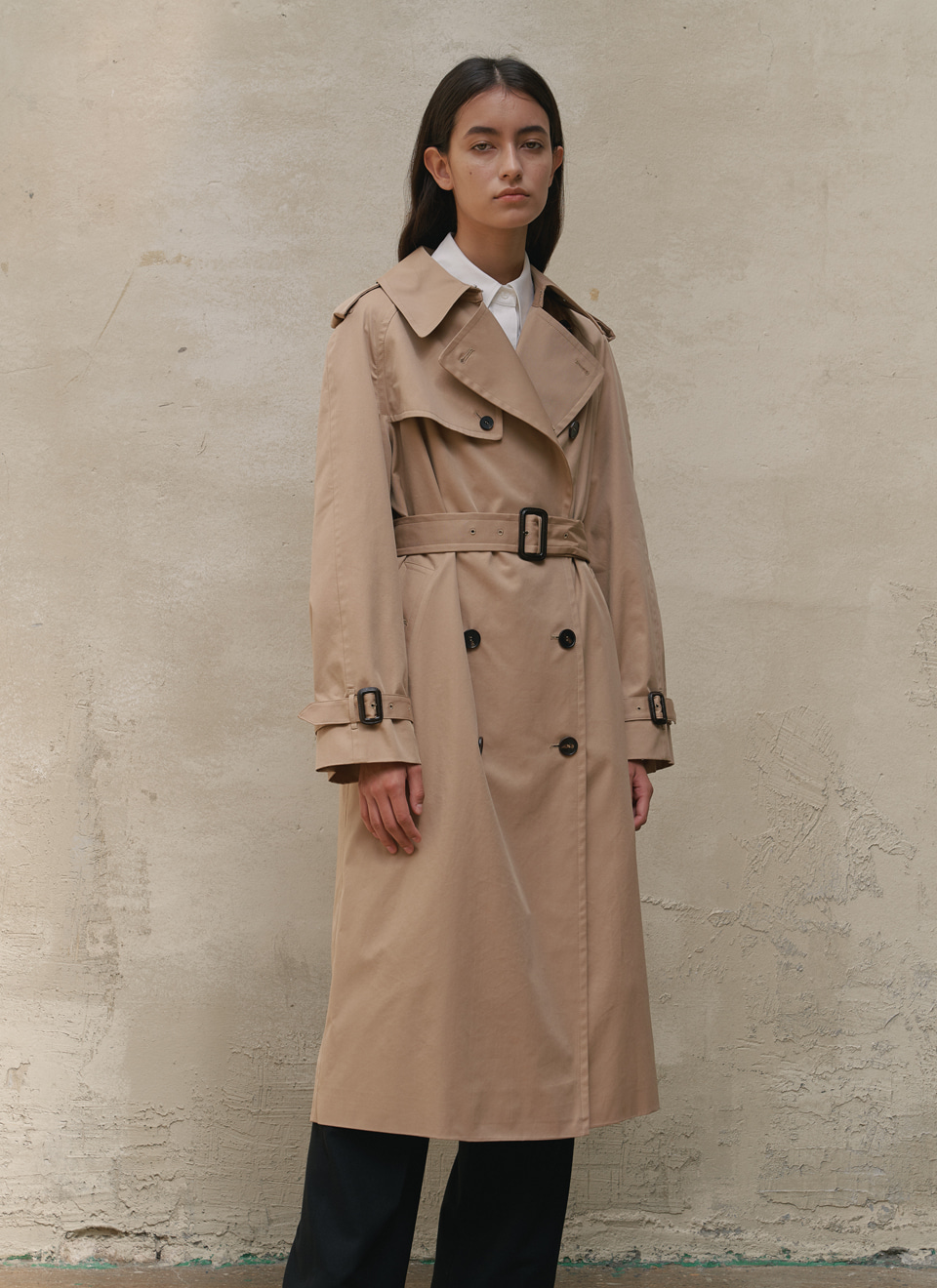 20 A/W LONG TRENCH COAT SAND BEIGE