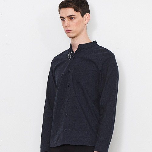 16SS_C_ EMBROIDERED SHIRT (navy)